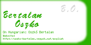 bertalan oszko business card